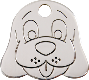 Red Dingo Stainless Steel "Dog Face" Dog Tag
