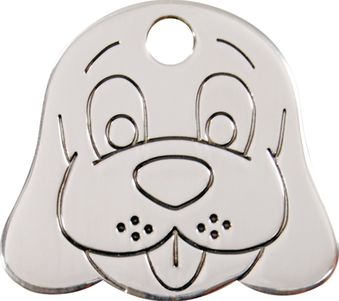 Red Dingo Stainless Steel "Dog Face" Dog Tag