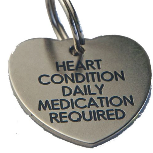 CSL Pet Tags "Silver Nicron Heart" Cat & Dog ID Tag with Free Engraving