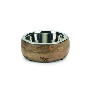 Designed By Lotte Mandira 2 In 1 Wood/steel Feeding Dog Bowl - Pica's Pets