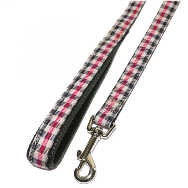 Rosewood Red Check Dog Collar & Lead