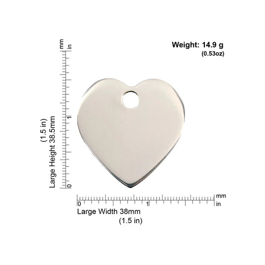Red Dingo Stainless Steel "Heart" Pet Tag