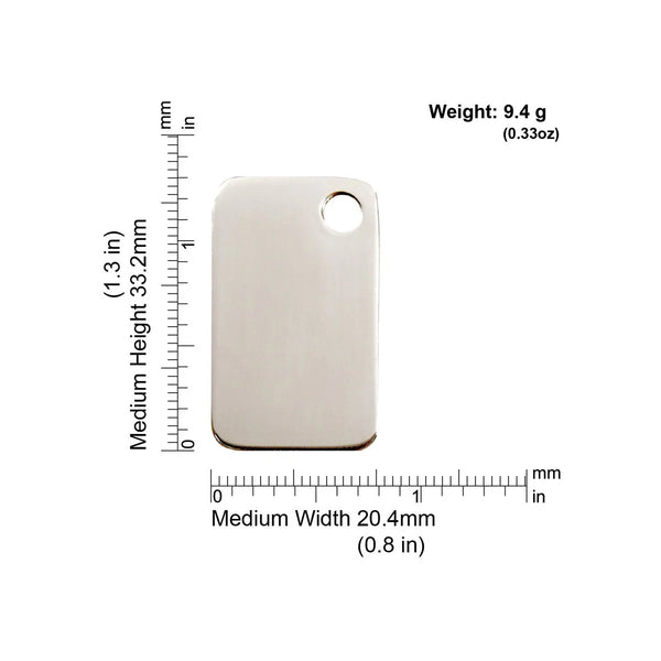 Red Dingo Stainless Steel "Rectangle" Pet Tag