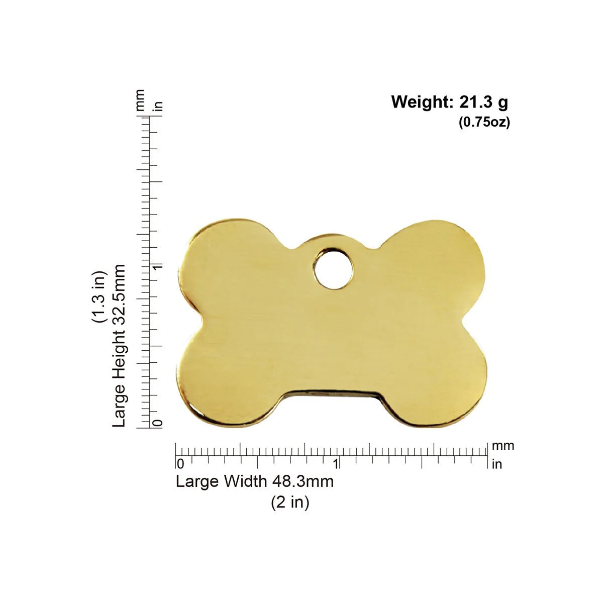 Red Dingo Brass "Bone" Dog Tag