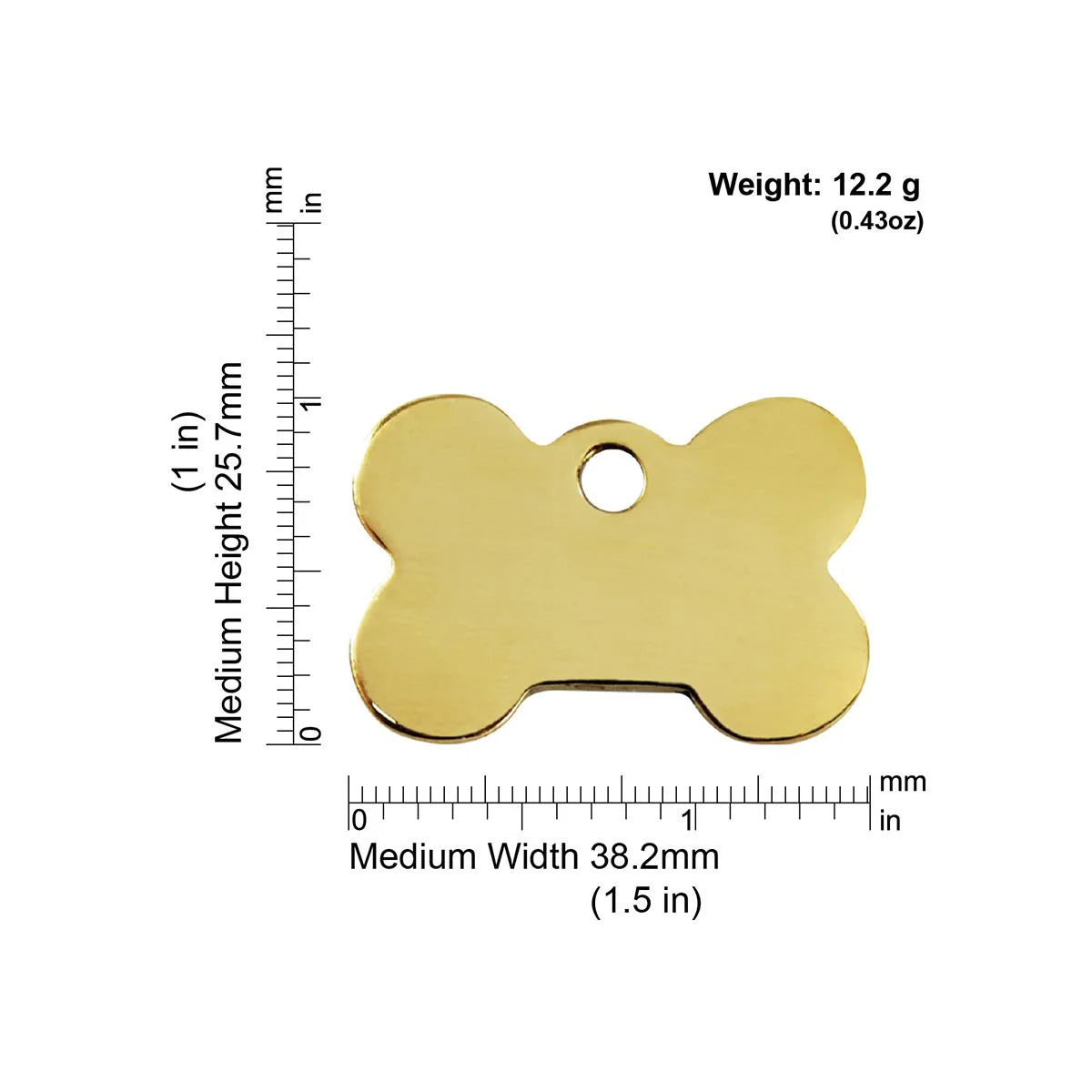 Red Dingo Brass "Bone" Dog Tag