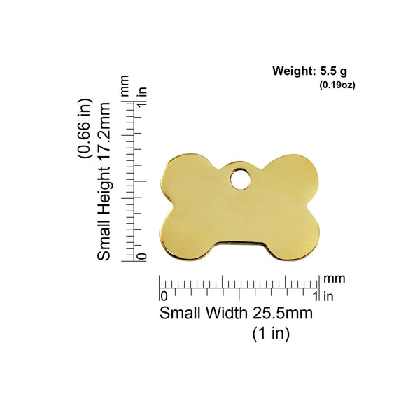 Red Dingo Brass "Bone" Dog Tag