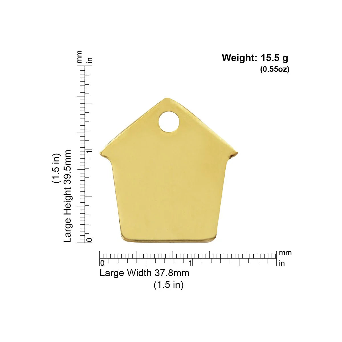 Red Dingo Brass "Dog House" Dog Tag