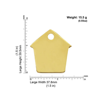 Red Dingo Brass "Dog House" Dog Tag