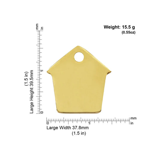 Red Dingo Brass "Dog House" Dog Tag