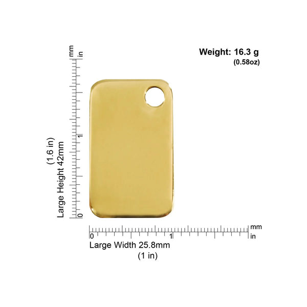 Red Dingo Brass "Rectangle" Dog Tag
