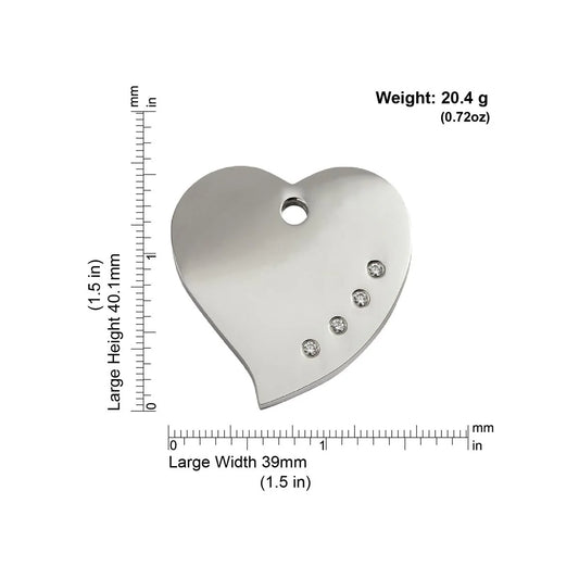 Red Dingo Diamante "Heart" Pet Tag