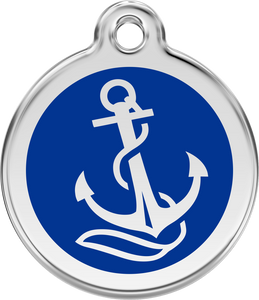 Red Dingo "Anchor" Enamel Dog Tag