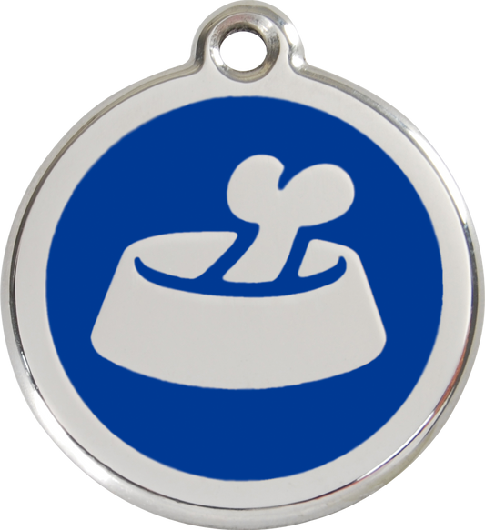 Red Dingo Enamel Dog Tag - Bone in a Bowl