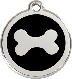 Red Dingo Enamel Dog Tag - Bone