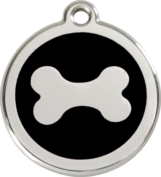 Red Dingo Enamel Dog Tag - Bone