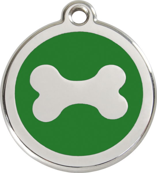 Red Dingo Enamel Dog Tag - Bone