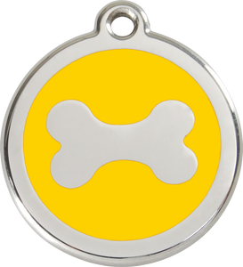 Red Dingo Enamel Dog Tag - Bone