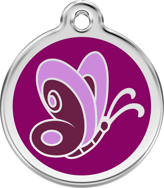 Red Dingo Enamel Dog Tag - Butterfly