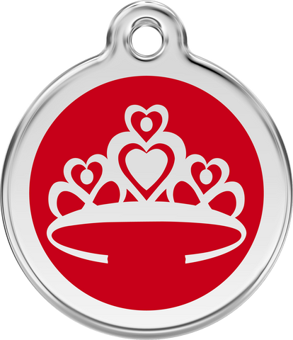 Red Dingo Enamel Dog Tag - Crown