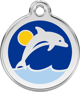 Red Dingo "Dolphin" Enamel Dog Tag