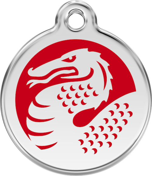 Red Dingo Enamel Dog Tag - Dragon