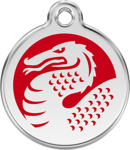 Red Dingo Enamel Dog Tag - Dragon