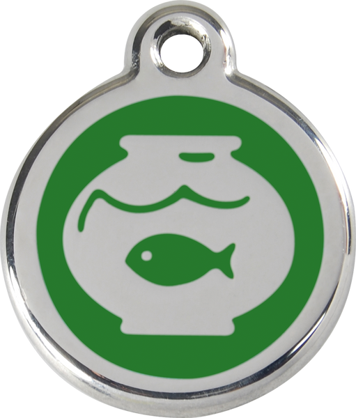 Red Dingo Enamel Cat Tag - Fish Bowl