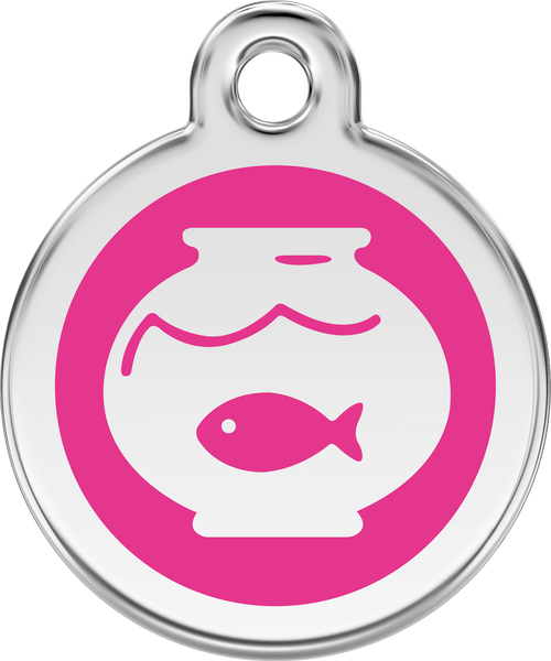 Red Dingo Enamel Cat Tag - Fish Bowl