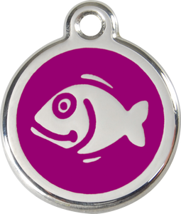 Red Dingo Enamel Cat Tag - Fish