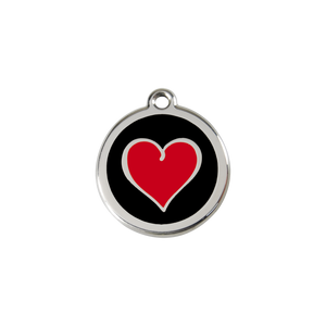 Red Dingo Enamel Dog Tag - Heart