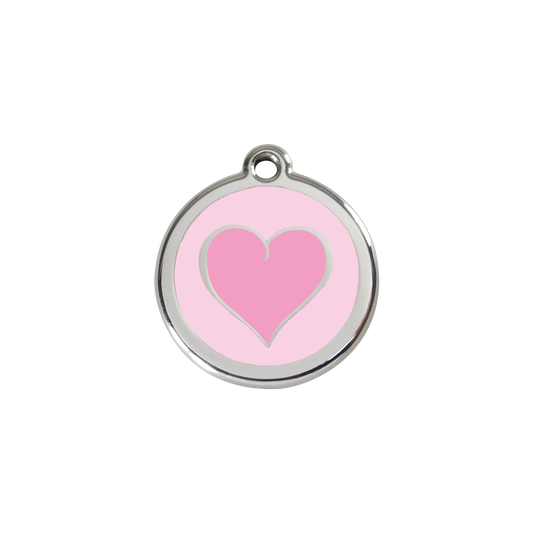 Red Dingo Enamel Dog Tag - Heart