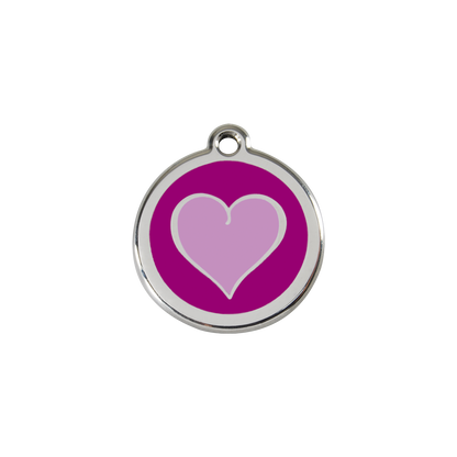 Red Dingo Enamel Dog Tag - Heart