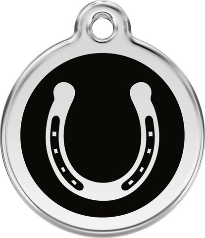 Red Dingo Enamel Dog Tag - Horseshoe