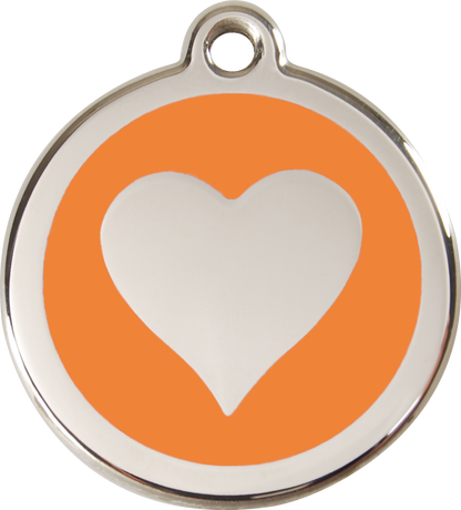Red Dingo Enamel Dog Tag - Heart