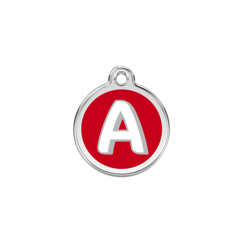 Red Dingo Enamel Dog Tag - Alphabet