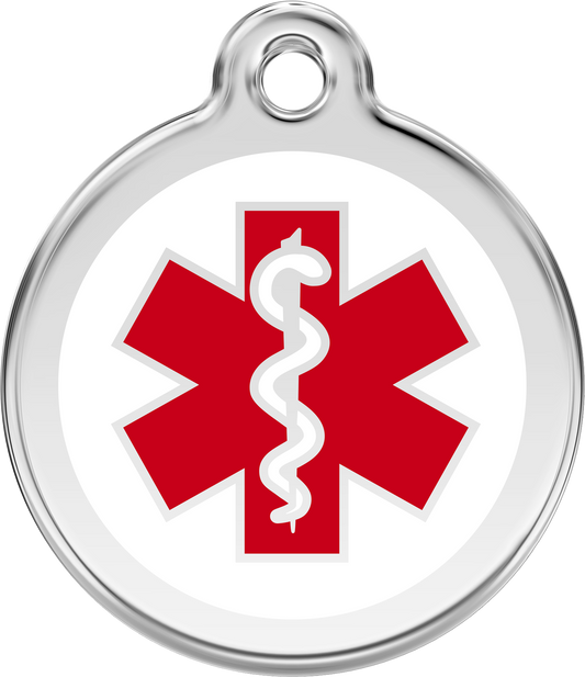Red Dingo "Medical" Enamel Dog Tag