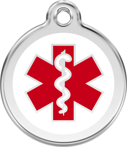 Red Dingo "Medical" Enamel Dog Tag