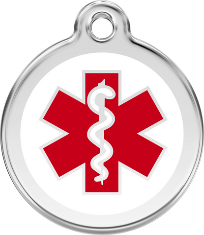 Red Dingo "Medical" Enamel Dog Tag