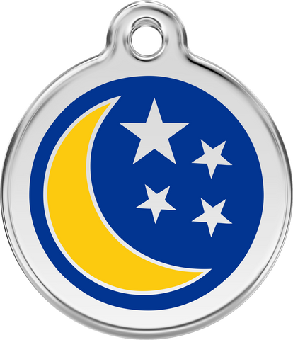 Red Dingo "Moon & Stars" Enamel Dog Tag