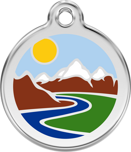 Red Dingo "Mountain" Enamel Dog Tag