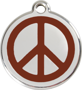 Red Dingo Enamel Dog Tag - Peace