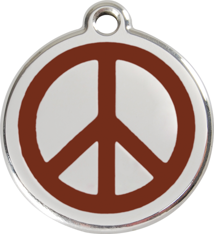 Red Dingo Enamel Dog Tag - Peace