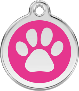 Red Dingo Enamel Dog Tag - Paw Print