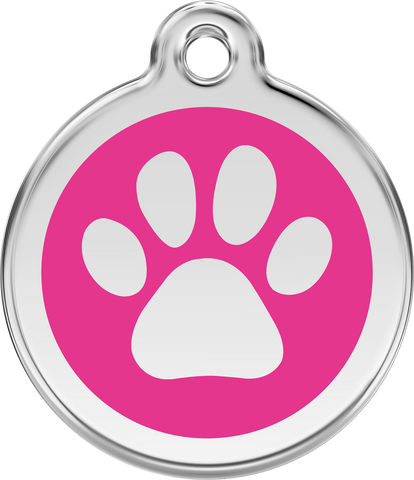 Red Dingo Enamel Dog Tag - Paw Print