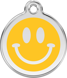 Red Dingo "Smiley Face" Enamel Dog Tag