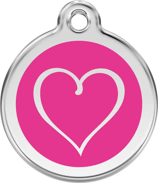 Red Dingo Enamel Cat Tag - Heart