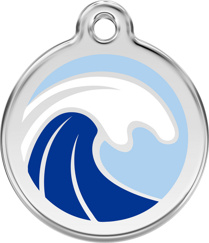 Red Dingo "Wave" Enamel Dog Tag