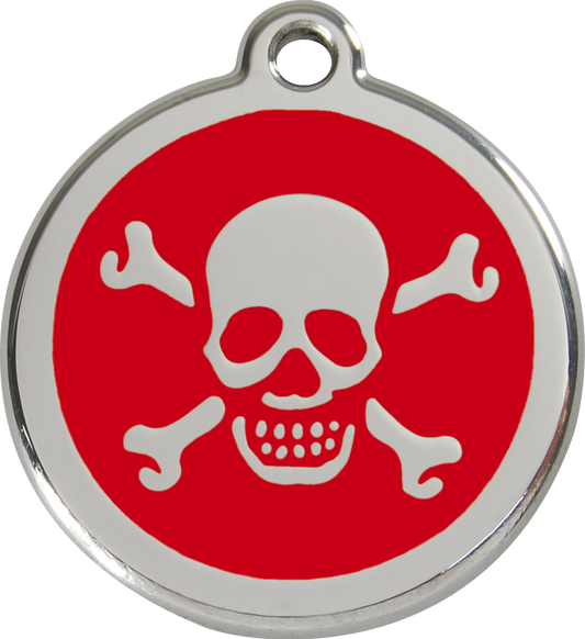 Red Dingo Enamel Dog Tag - Skull & Crossbones