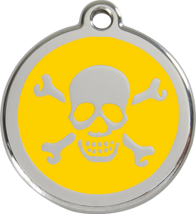 Red Dingo Enamel Dog Tag - Skull & Crossbones