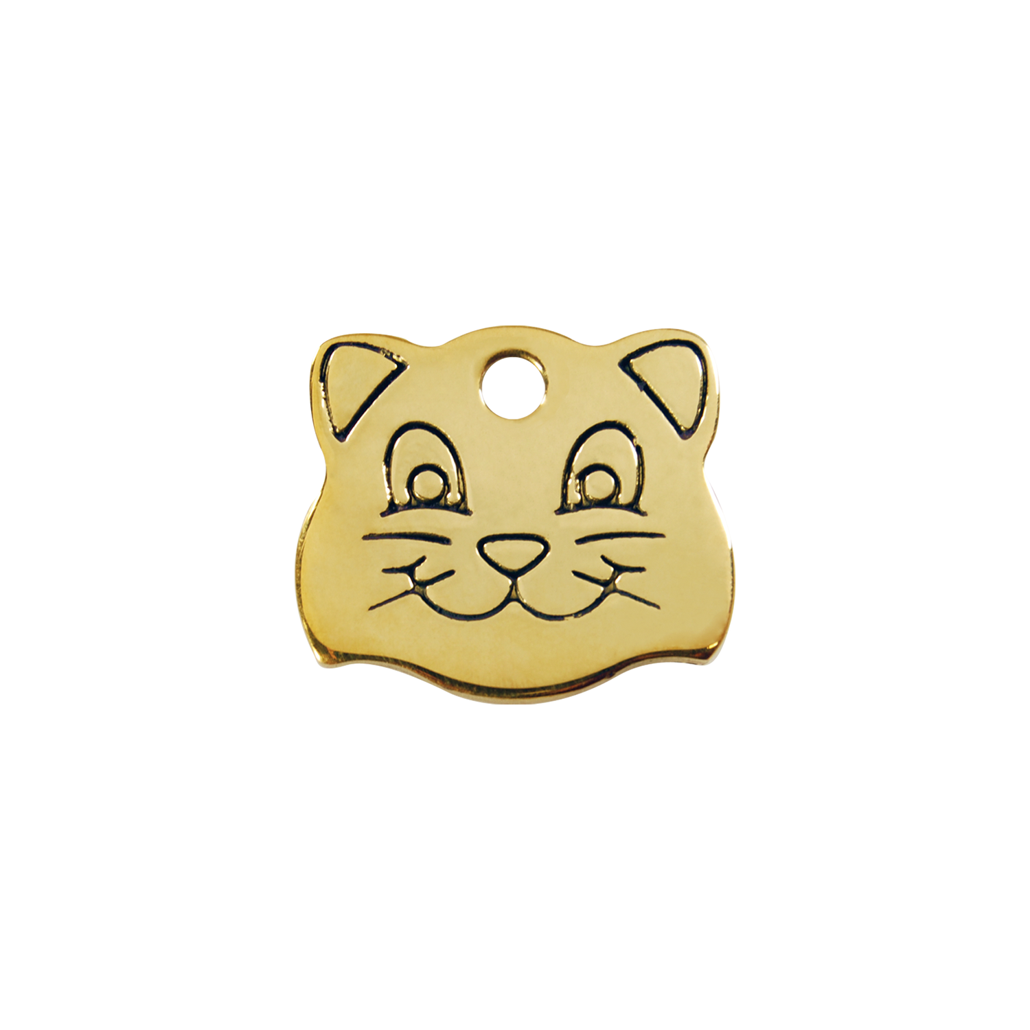 Red Dingo Brass "Cat Face" Pet Tag